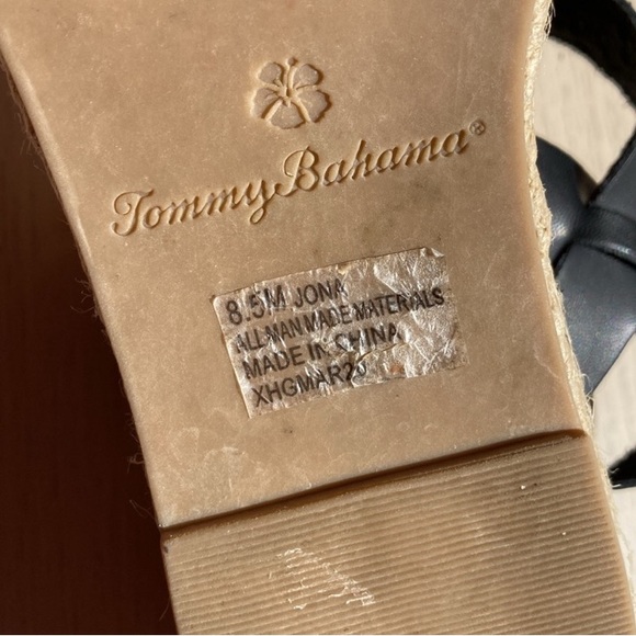 Tommy Bahama 8.5 Jona Espadrilles Wedge Sandals, Black and brown, women’s 8 1/2 - Picture 9 of 11